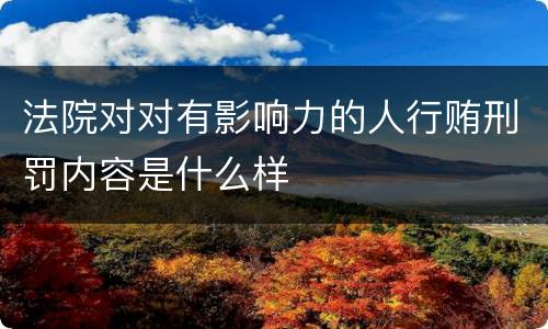 法院对对有影响力的人行贿刑罚内容是什么样