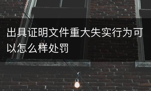 出具证明文件重大失实行为可以怎么样处罚