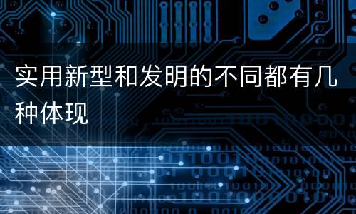 实用新型和发明的不同都有几种体现
