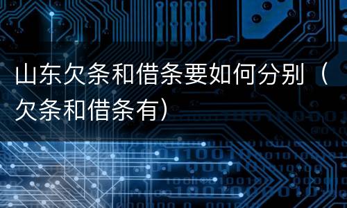 山东欠条和借条要如何分别（欠条和借条有）