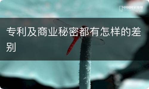专利及商业秘密都有怎样的差别