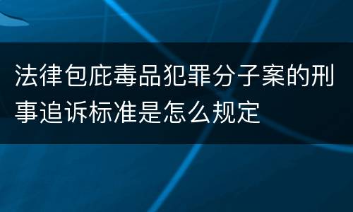 法律包庇毒品犯罪分子案的刑事追诉标准是怎么规定