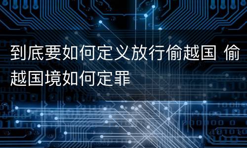 到底要如何定义放行偷越国 偷越国境如何定罪