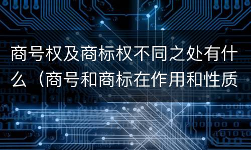 商号权及商标权不同之处有什么（商号和商标在作用和性质上的区别）