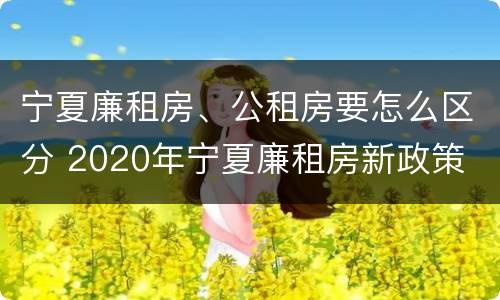 宁夏廉租房、公租房要怎么区分 2020年宁夏廉租房新政策