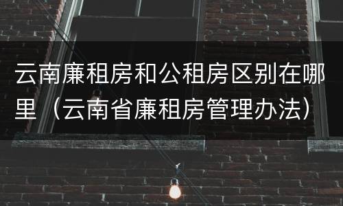 云南廉租房和公租房区别在哪里（云南省廉租房管理办法）
