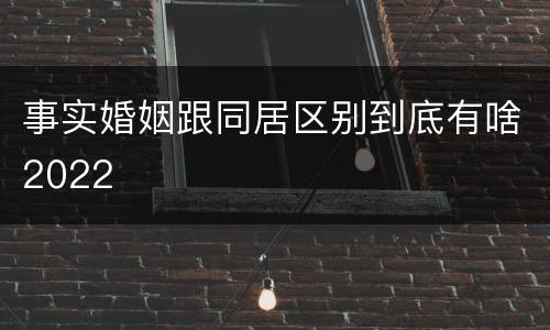 事实婚姻跟同居区别到底有啥2022