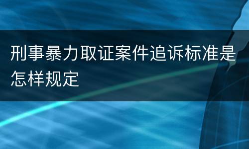 刑事暴力取证案件追诉标准是怎样规定