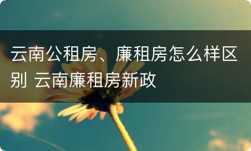 云南公租房、廉租房怎么样区别 云南廉租房新政