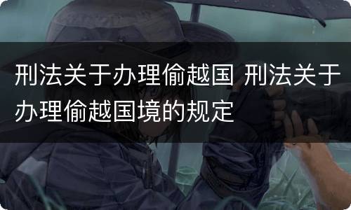 刑法关于办理偷越国 刑法关于办理偷越国境的规定