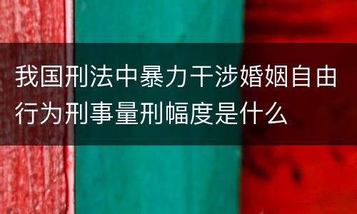 我国刑法中暴力干涉婚姻自由行为刑事量刑幅度是什么