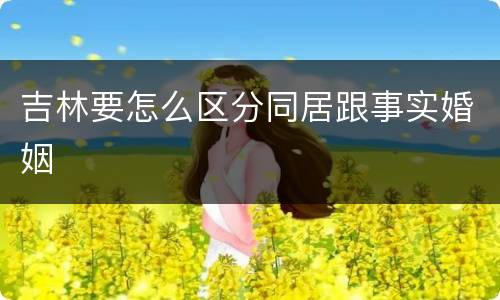 吉林要怎么区分同居跟事实婚姻