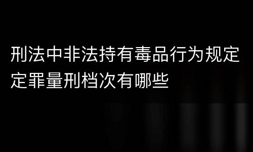 刑法中非法持有毒品行为规定定罪量刑档次有哪些