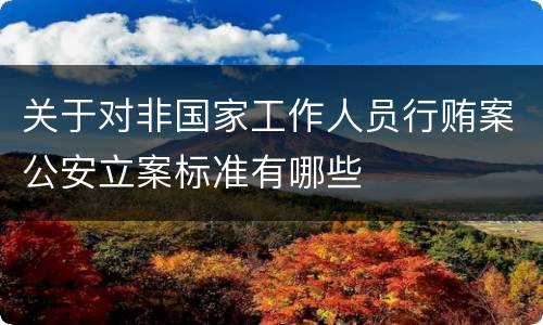 关于对非国家工作人员行贿案公安立案标准有哪些