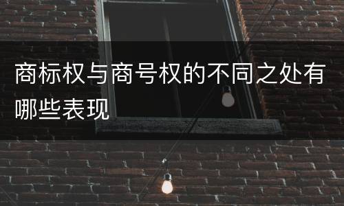 商标权与商号权的不同之处有哪些表现