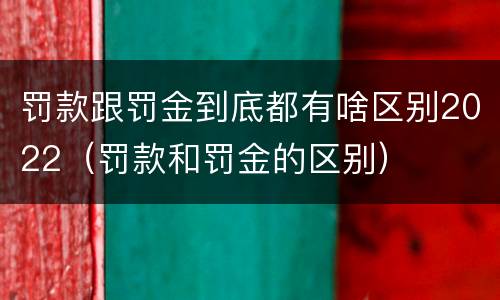 罚款跟罚金到底都有啥区别2022（罚款和罚金的区别）