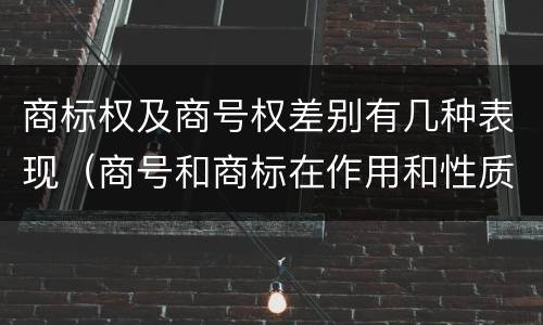 商标权及商号权差别有几种表现（商号和商标在作用和性质上的区别）