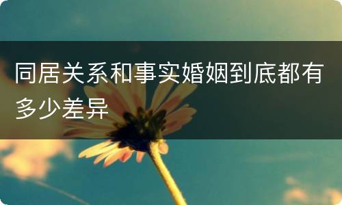 同居关系和事实婚姻到底都有多少差异