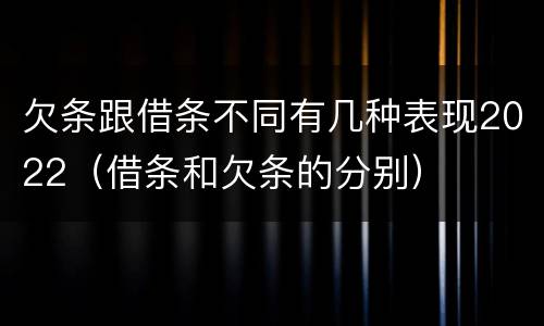 欠条跟借条不同有几种表现2022（借条和欠条的分别）