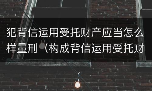 犯背信运用受托财产应当怎么样量刑（构成背信运用受托财产罪的立案标准是）