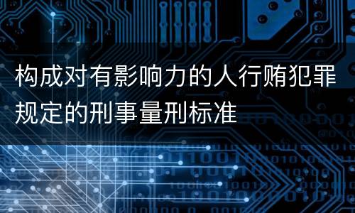 构成对有影响力的人行贿犯罪规定的刑事量刑标准