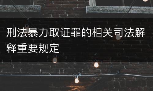 刑法暴力取证罪的相关司法解释重要规定