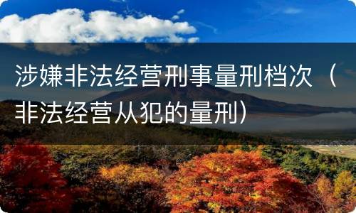 涉嫌非法经营刑事量刑档次（非法经营从犯的量刑）