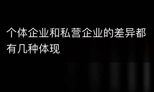 个体企业和私营企业的差异都有几种体现