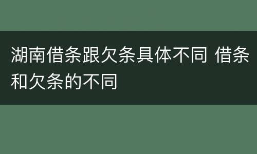 湖南借条跟欠条具体不同 借条和欠条的不同
