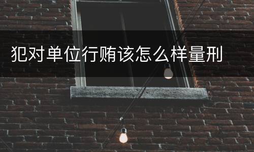 犯对单位行贿该怎么样量刑