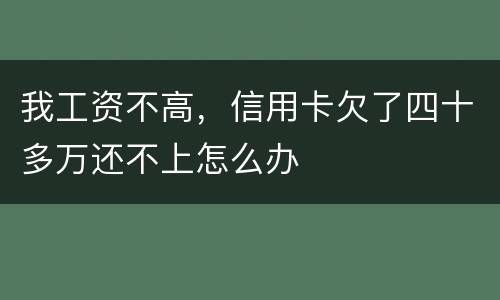 我工资不高，信用卡欠了四十多万还不上怎么办