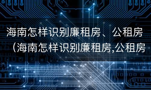 海南怎样识别廉租房、公租房（海南怎样识别廉租房,公租房的区别）