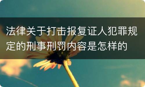法律关于打击报复证人犯罪规定的刑事刑罚内容是怎样的