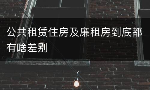 公共租赁住房及廉租房到底都有啥差别