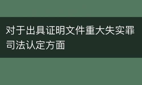 对于出具证明文件重大失实罪司法认定方面
