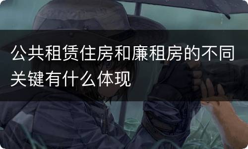 公共租赁住房和廉租房的不同关键有什么体现