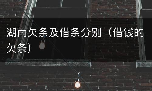 湖南欠条及借条分别（借钱的欠条）