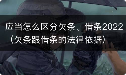应当怎么区分欠条、借条2022（欠条跟借条的法律依据）