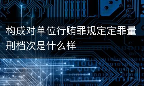 构成对单位行贿罪规定定罪量刑档次是什么样