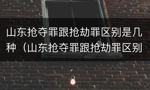 山东抢夺罪跟抢劫罪区别是几种（山东抢夺罪跟抢劫罪区别是几种情形）