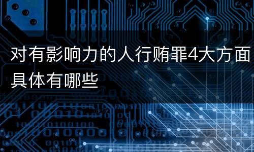 对有影响力的人行贿罪4大方面具体有哪些