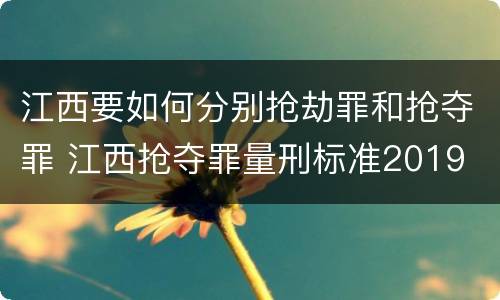 江西要如何分别抢劫罪和抢夺罪 江西抢夺罪量刑标准2019