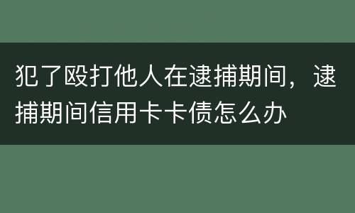 犯了殴打他人在逮捕期间，逮捕期间信用卡卡债怎么办