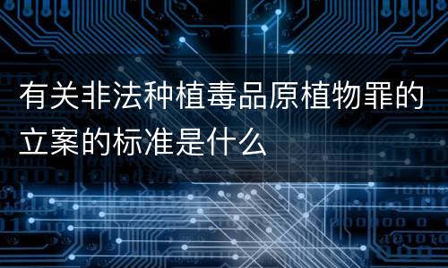 有关非法种植毒品原植物罪的立案的标准是什么