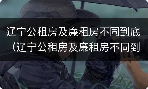 辽宁公租房及廉租房不同到底（辽宁公租房及廉租房不同到底怎么办）
