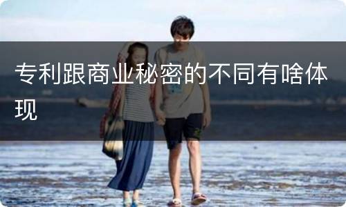 专利跟商业秘密的不同有啥体现