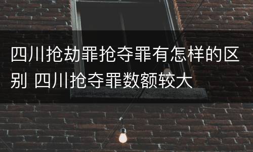 四川抢劫罪抢夺罪有怎样的区别 四川抢夺罪数额较大