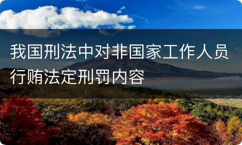 我国刑法中对非国家工作人员行贿法定刑罚内容
