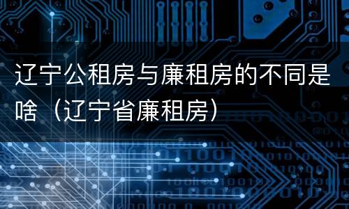 辽宁公租房与廉租房的不同是啥（辽宁省廉租房）
