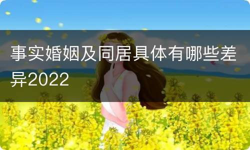 事实婚姻及同居具体有哪些差异2022